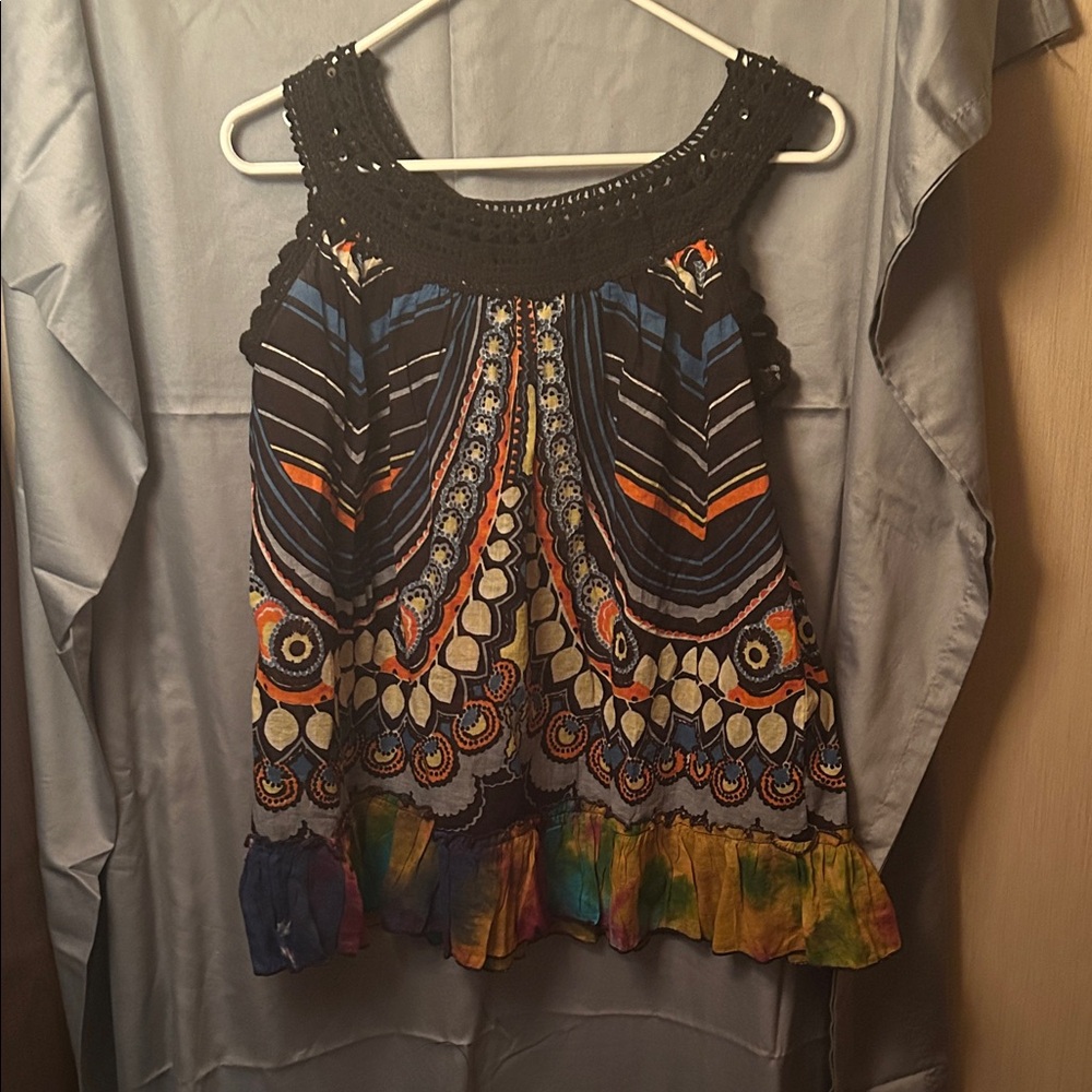 Jasmine Black and Multicolor Boho Blouse